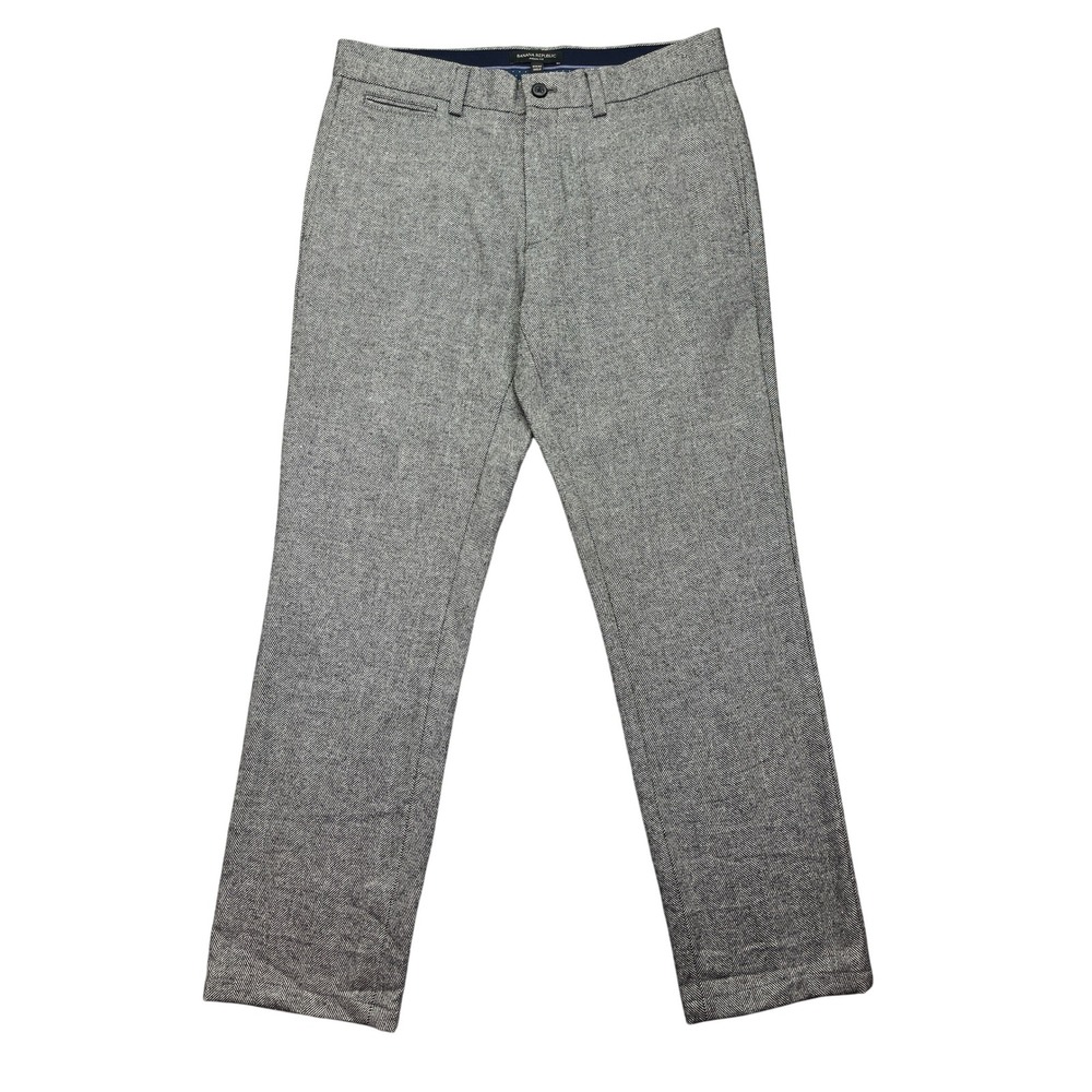 Banana Republic Aiden Fit Dress Pants Career Wool Blend Italy Gray Sz 31 Fit 32"